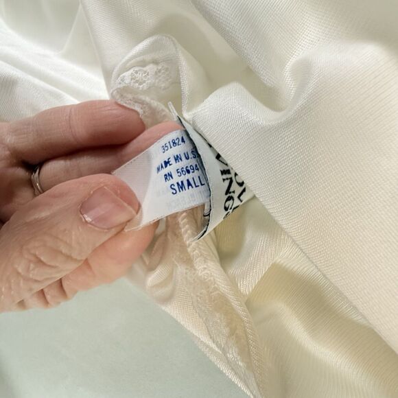 VTG Movie Star Nightie Lingerie Set Nylon Lace Pink Sissy 1970s SIZE SMALL USA - Picture 13 of 16